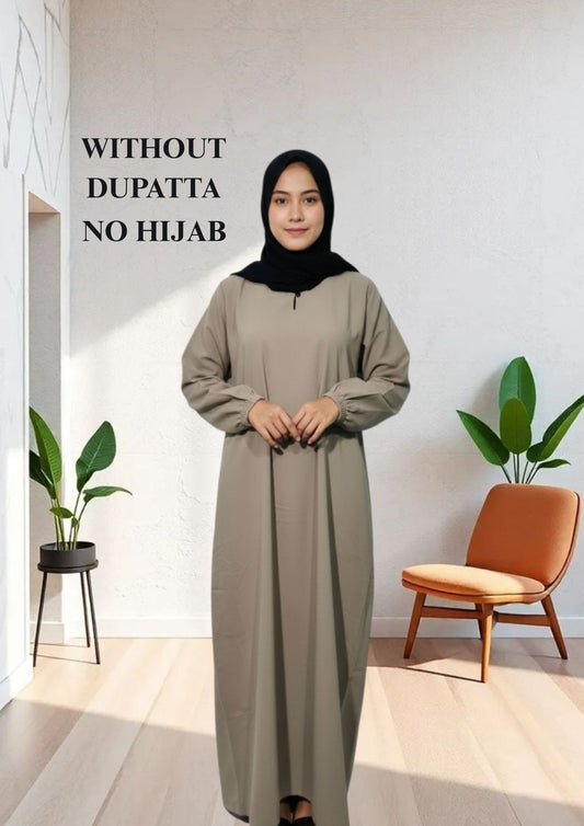 Firdous Fabric Plain Abaya for Women – Without Dupatta, No Hijab – Soft & Flowing Modest Wear