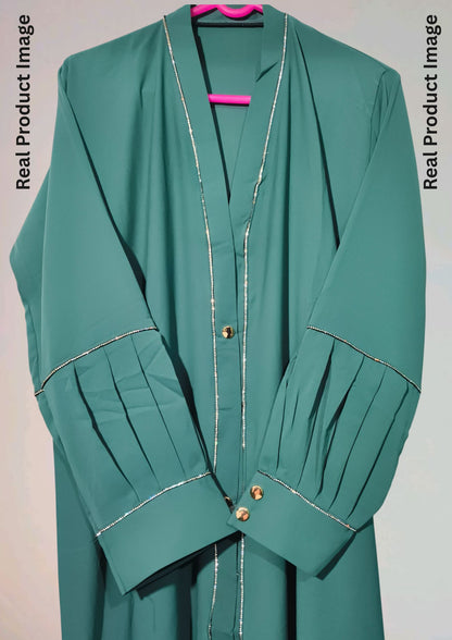 Paratha Fabric Designer Abaya for Women – Elegant Button Style – Without Dupatta, No Hijab – Modest Wear